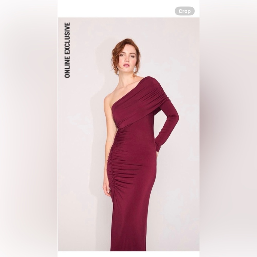 RW&CO Red Asymmetrical One Shoulder Gown